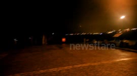 the start of the storm winds and rain has started battering plymouth devon uk