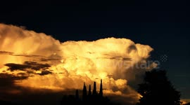 Strange Mutating Face Shape in Cumulus Clouds Timelapse