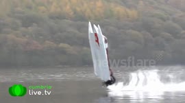 130mph Powerboat Crash and flip on Coniston Water, England