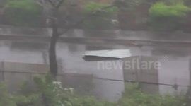 Super Typhoon Yolanda blowing through Cebu Philippines