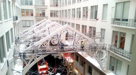 4th & final C placed above historic Curtis Center lobby in Philadelphia