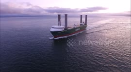 Drone Footage Of E-Ship 1 Leaving Lough Foyle At Dusk!