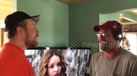 Couple announce pregnancy to dad with a 'Whisper Challenge'