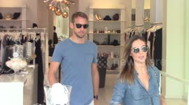 Formula One Racing Driver Jenson Button shops with girlfriend Brittny Ward at the Dash Store in West Hollywood, Ca
