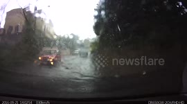 Intempéries à Grasse le 21 septembre 2016. Pluie et grêle. Heavy rain.