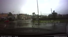 Intempéries à Grasse, vues depuis la voiture. 21 septembre 2016