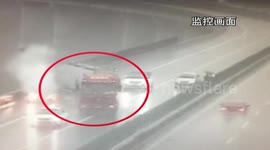 Tank truck crashes into car on motorway