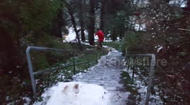 Destroyed by the icy stairs