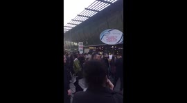 Man climbs onto roof of Stratford Station in London