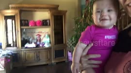 Madeline Meeting Gigantic Teddy Bear