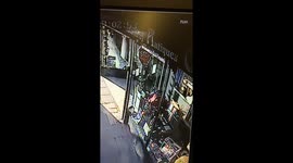 large traffic light falling over in haunted antiques centre