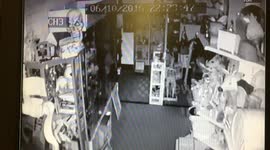 slow motion clip of stags head falling off the wall in haunted antiques centre