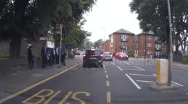 Dash cam UK: Near miss with school kids in London