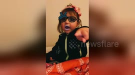 Newsflare Edit - Toddler dances to snapchat filter
