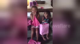 Mother's baby announcement sends oldest daughter into tears of joy