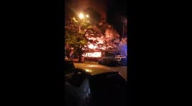 A restaurant burning to the ground. It is still unknown if it was accidental or not
