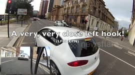 Cycling - near miss - A very, very close left hook (plus bonus right hook)