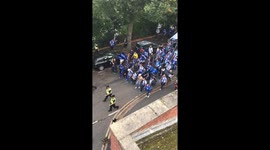 Porto fans escorted through leicester