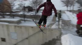 This is why urban skiing is sometimes a bad idea