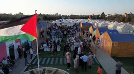 Egyptian committee sets up tent camp in central Gaza for orphaned children
