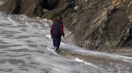 Caught on Camera: Coastal dog walk, soaking at Fistral Beach beach, Cornwall, UK