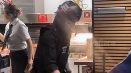 Cornwall Halloween Fun: Officer of the Peace Serving Fries at McDonald's!