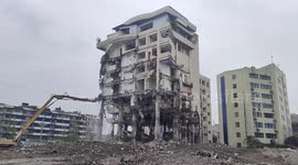 Building demolition captured in Sichuan, China