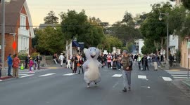 Sausalito residents, San Francisco, celebrate Halloween in colorful costumes