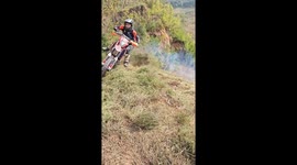 Motorcycle ride mishap during hill climb in Henan, China