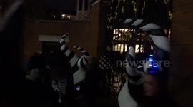 Halloween 2025 celebrations in Holland Park on Friday night with sculptures at the gates