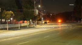 US, Los Angeles: Sylmar Fatal Auto vs Pedestrian Collision On Foothill Boulevard