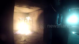 Free Burning Using Positive Pressure Fire Fighter training.