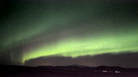 Beautiful Aurora Borealis light show over Iceland