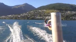Toe-Edge fall on wakeboard HD
