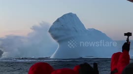 Dramatic moment giant iceberg collapses into sea in Greenland
