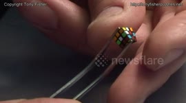 Man solves 'world's smallest Rubik's Cube'