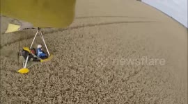 Microlight crashes into field after losing power