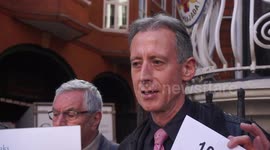 Outside the Ecuadorian Embassy in London on Wikileaks' 10th Anniversary