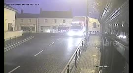 Lorry's 'unstable load' falls off, damaging power lines and building