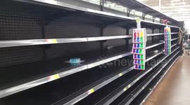 Empty shelves at Walmart as Hurricane Matthew approaches Florida