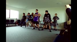 Maori youth group doing a Haka for their leader's 61 birthday