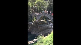 Brigde jumping in Locarno Switzerland