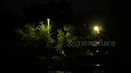 Hurricane Matthew blows power lines in Orlando