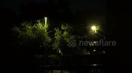 Newsflare Edit - Hurricane Matthew blows power lines in Orlando