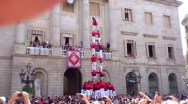 3de9f by Castellers de Barcelona during Mercè Festival 2016 in Barcelona.