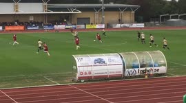 Wonder goal from half way line