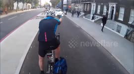 Car caught driving down dedicated cycle lane in London