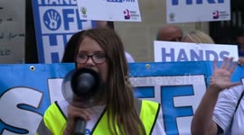Protesters gather in London in NHS rally