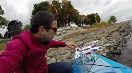 Drone still works after drone fishing accident
