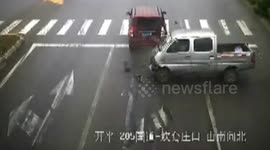 Driver's head smashes through windscreen during accident